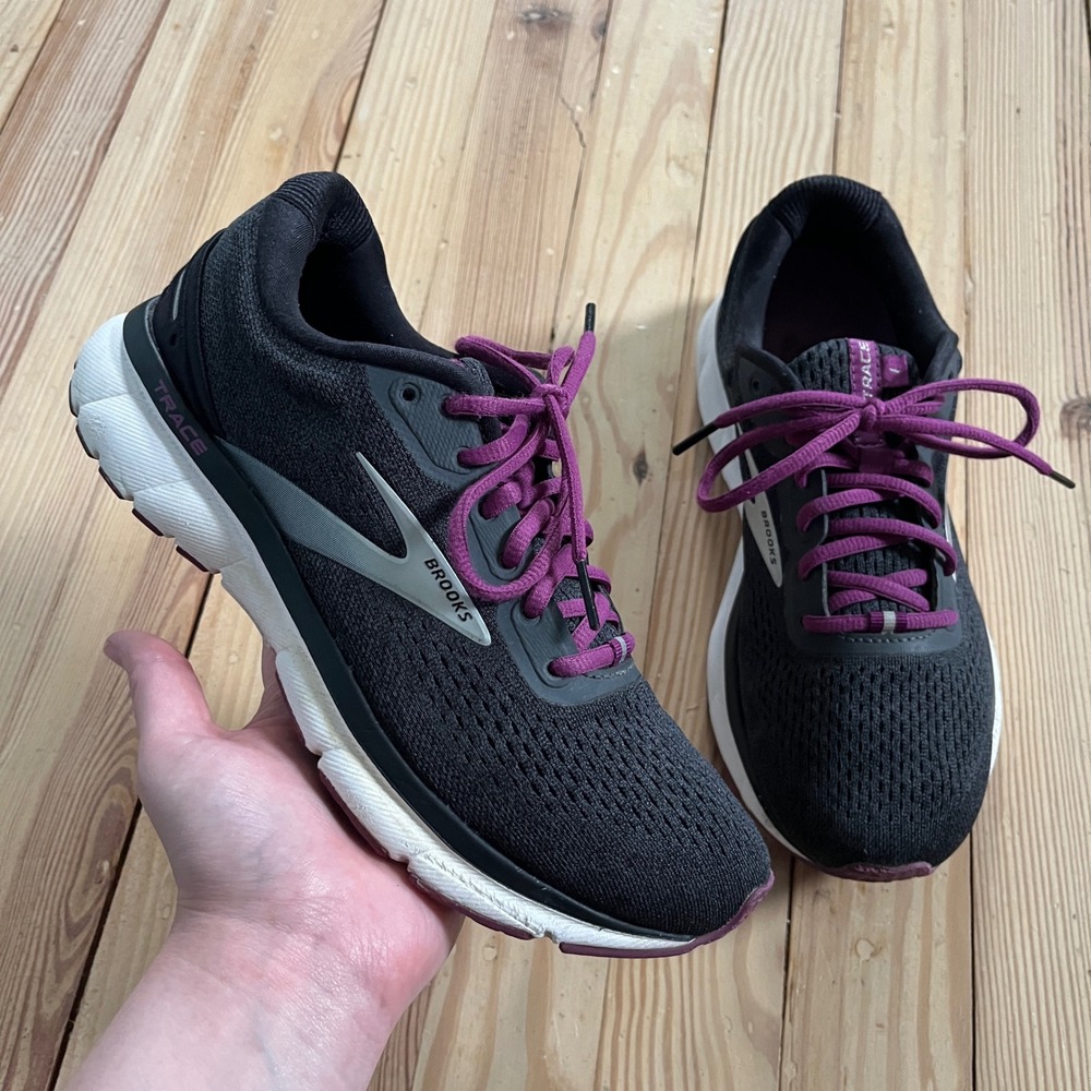 Brooks Trace Womens Running‎ Shoes Black Purple Size 8 1203511B021 Performance